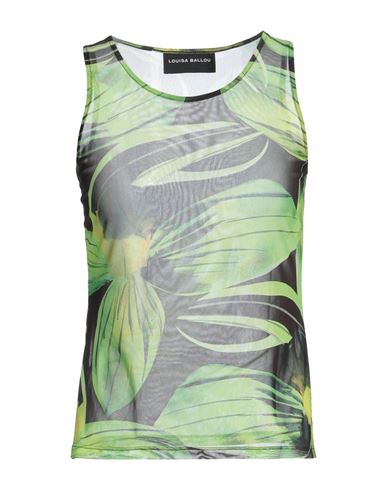 Louisa Ballou Woman Tank Top Green Size L Polyester, Elastane