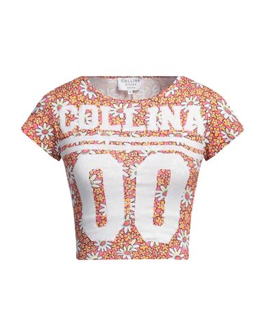 Collina Strada Woman T-shirt Fuchsia Size S Cotton In White