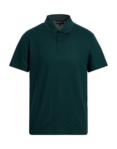 Emporio Armani Man Polo Shirt Emerald Green Size L Cotton In Green