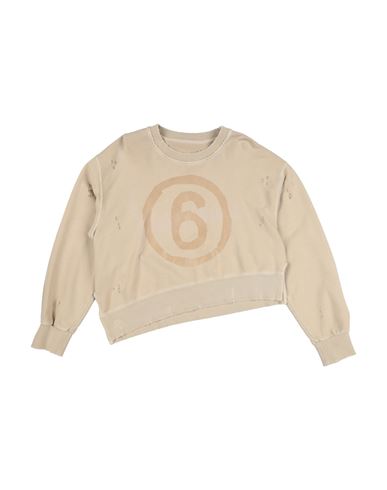 Mm6 Maison Margiela Toddler Girl Sweatshirt Beige Size 6 Cotton In Beige