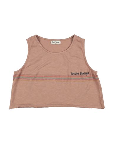 Tocoto Vintage Toddler Girl T-shirt Khaki Size 6 Organic Cotton In Beige