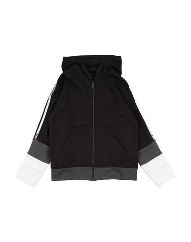 Emporio Armani Toddler Boy Sweatshirt Black Size 4 Cotton, Polyester In Black