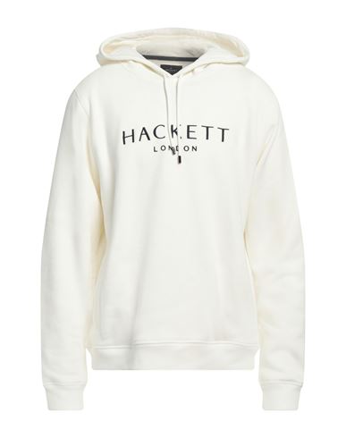 Hackett Man Sweatshirt Ivory Size Xxl Cotton, Polyester In White