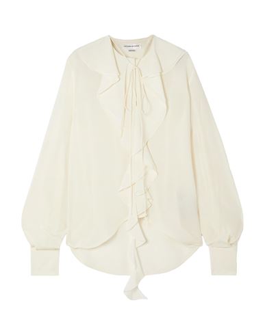 Victoria Beckham Woman Shirt Ivory Silk, Polyester Cover