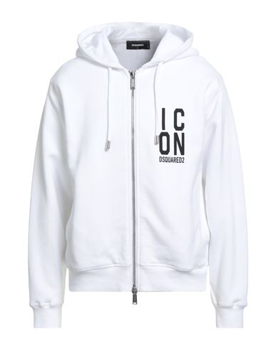 Dsquared2 Man Sweatshirt White Size L Cotton, Elastane In White