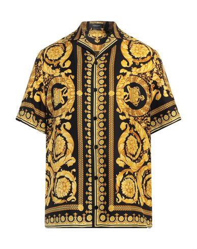 Shop Versace Man Shirt Black Size 42 Silk