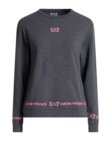 Ea7 Woman Sweatshirt Charcoal Size Xl Cotton, Elastane In Gray