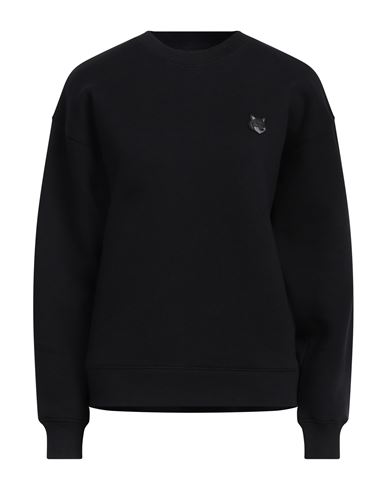MAISON KITSUNÉ MAISON KITSUNÉ WOMAN SWEATSHIRT BLACK SIZE L COTTON 