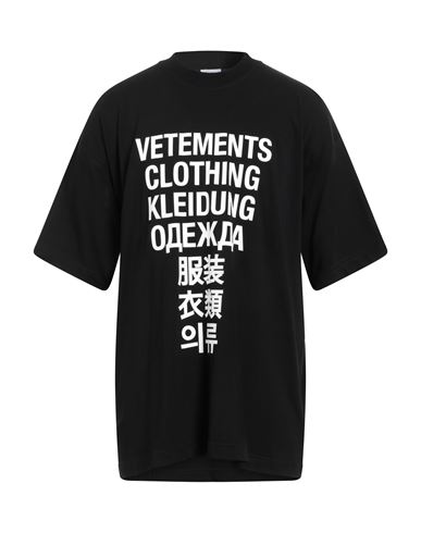 VETEMENTS VETEMENTS MAN T-SHIRT BLACK SIZE XL COTTON 