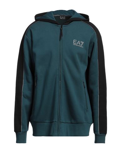 Ea7 Man Sweatshirt Deep jade Cotton, Polyester Cover