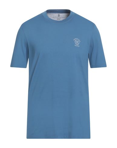 Brunello Cucinelli Man T-shirt Light Blue Size Xl Cotton