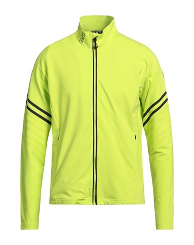 Ea7 Man Sweatshirt Lime Green Size L Polyester, Elastane In Green