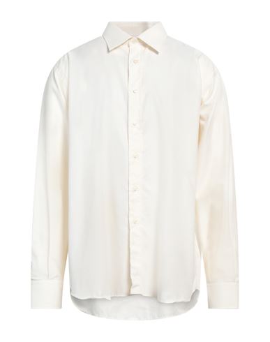 Ingram Man Shirt Ivory Size 18 Cotton, Viscose