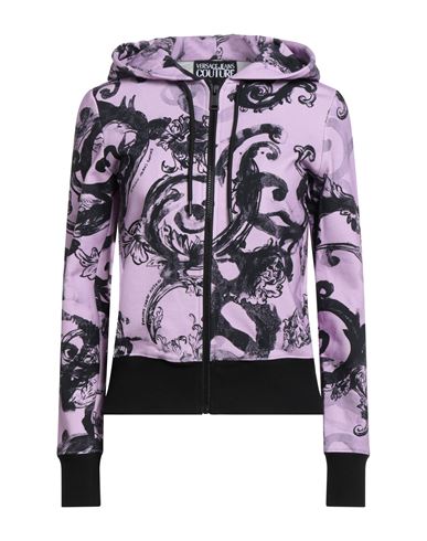 Versace Jeans Couture Woman Sweatshirt Lilac Size M Cotton, Elastane In Purple