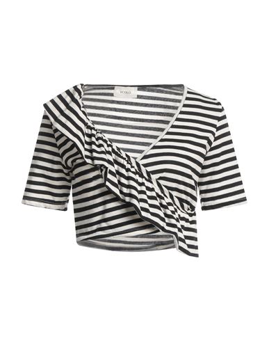 VICOLO VICOLO WOMAN T-SHIRT BLACK SIZE ONESIZE COTTON 