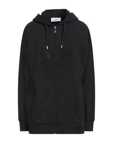 Shop Chiara Ferragni Woman Sweatshirt Black Size L Cotton, Polyester, Elastane