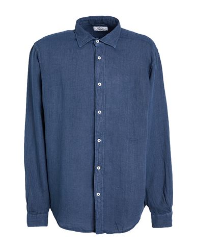 Roy Rogers Roÿ Roger's Riviera Man Shirt Blue Size 3xl Linen