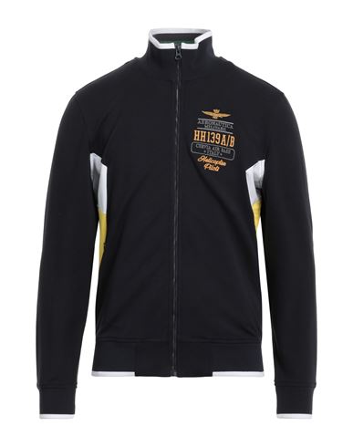 Aeronautica Militare Man Sweatshirt Midnight Blue Size L Cotton, Elastane In Blue