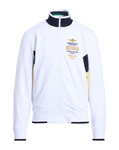 Aeronautica Militare Man Sweatshirt White Size Xl Cotton, Elastane In White