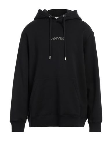 Shop Lanvin Man Sweatshirt Black Size Xl Cotton, Elastane