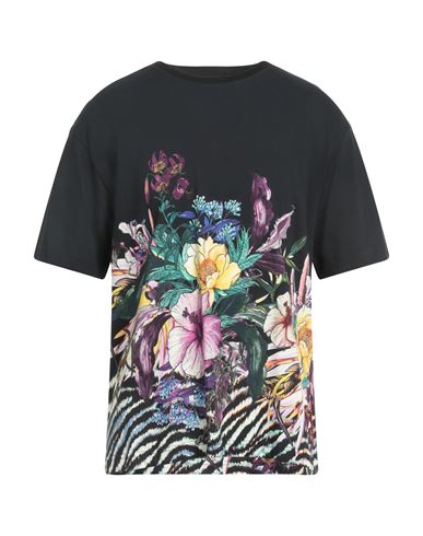 Just Cavalli Floral-print T-shirt In Black