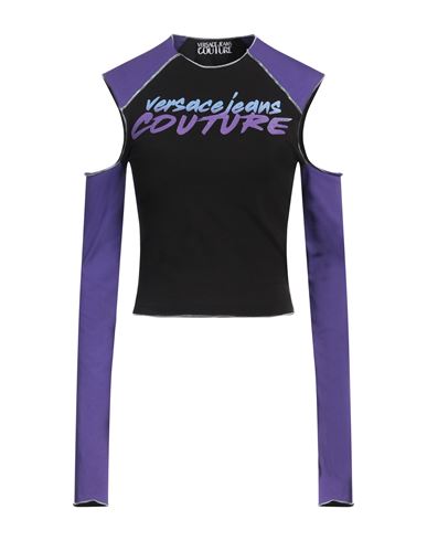 Versace Jeans Couture Woman T-shirt Black Size S Cotton, Elastane In Black