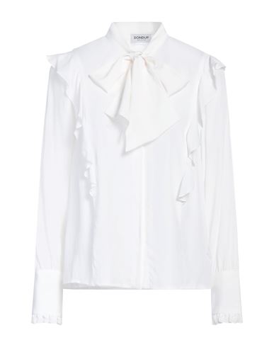 Shop Dondup Woman Shirt White Size 8 Acetate, Silk
