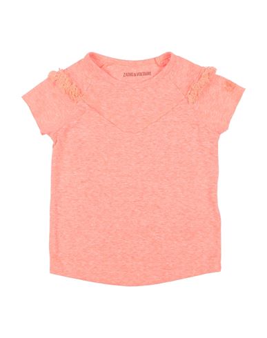 Zadig & Voltaire Babies'  Toddler Girl T-shirt Coral Size 6 Polyester, Cotton In Red