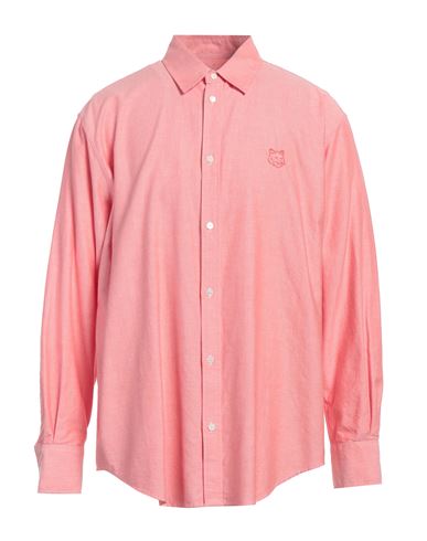 Maison Kitsuné Contour Fox Head-embroidery Cotton Shirt In Pink