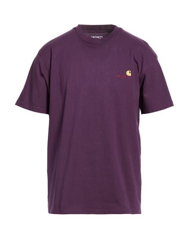 Carhartt Man T-shirt Purple Size L Organic Cotton In Purple