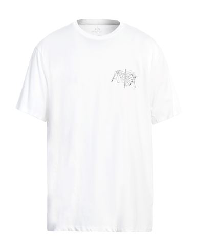 Armani Exchange Man T-shirt White Size L Organic Cotton In White