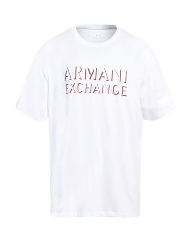 Armani Exchange Man T-shirt White Size L Cotton In White