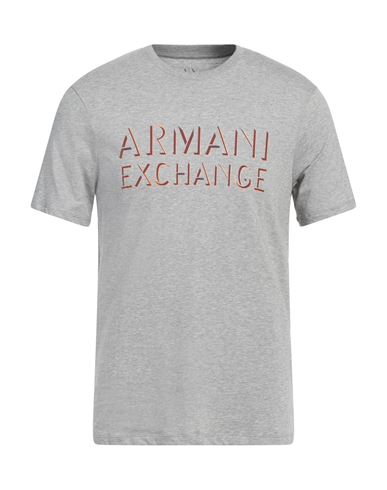 Armani Exchange Man T-shirt Grey Size L Cotton In Grey