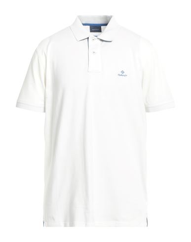 Gant Man Polo Shirt Cream Size 3xl Cotton, Elastane In White