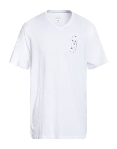 Armani Exchange Man T-shirt White Size L Cotton In White