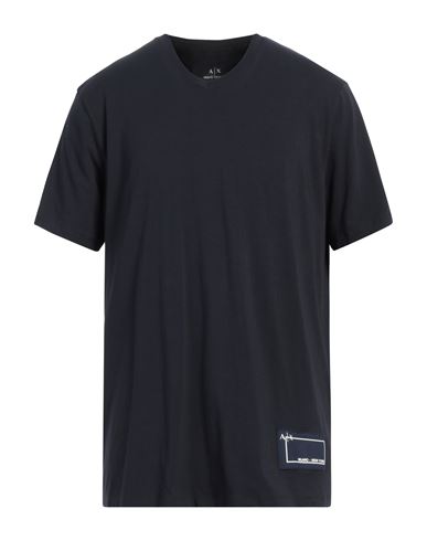 Armani Exchange Man T-shirt Midnight Blue Size Xs Cotton, Elastane In Blue