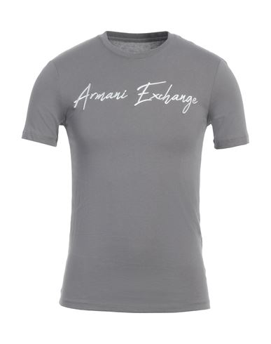 Armani Exchange Man T-shirt Grey Size L Cotton In Grey