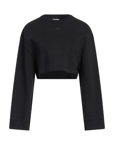 Shop Courrèges Courreges Woman Sweatshirt Black Size M Cotton