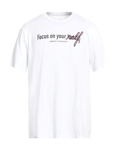 Armani Exchange Man T-shirt White Size Xxl Cotton In White