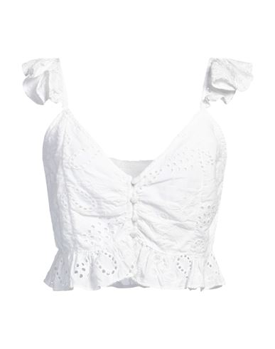 Guess Woman Top White Size L Cotton In White