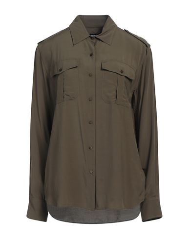 Dondup Woman Shirt Military Green Size 8 Viscose