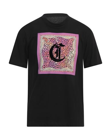 Just Cavalli Man T-shirt Black Size 3xl Cotton In Black