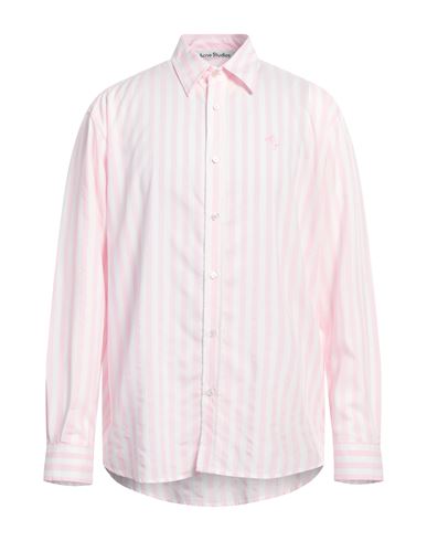 Acne Studios Casual Striped Long Sleeve Button-down Shirt In Pink