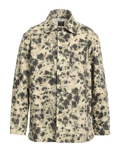 Needles Camouflage Cotton And Linen Overshirt With Patch Pockets In Yellow