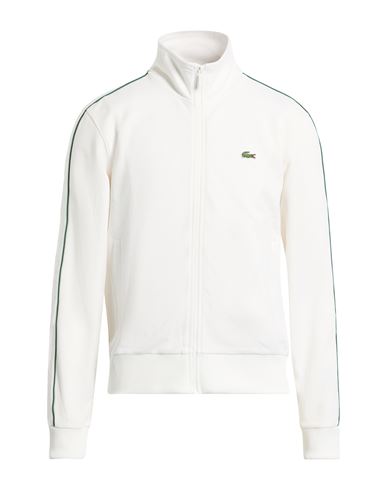 Lacoste Man Sweatshirt White Size 6 Polyester, Cotton, Elastane In White