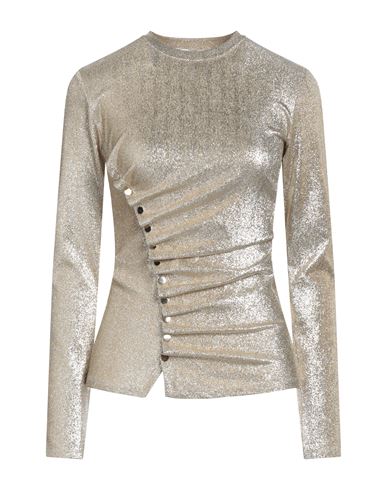 RABANNE RABANNE WOMAN SWEATER GOLD SIZE 6 VISCOSE, POLYESTER, ELASTANE 