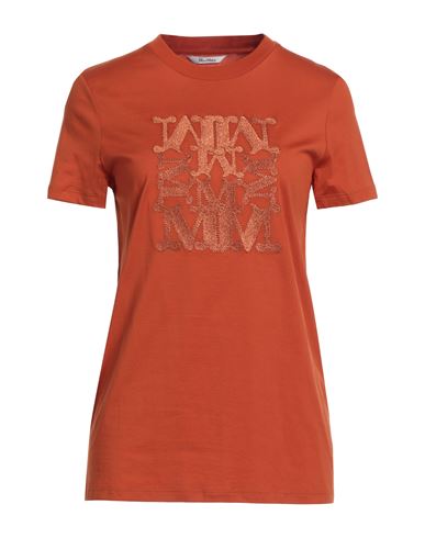 Max Mara Woman T-shirt Orange Size S Cotton