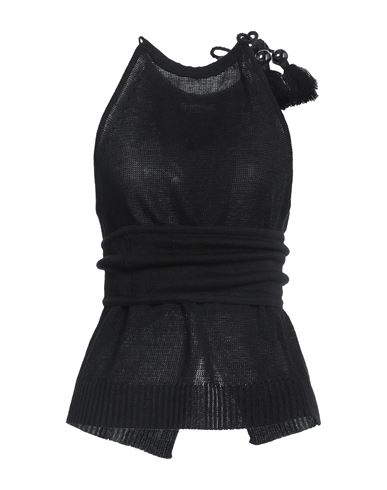 Max Mara Woman Top Black Size L Linen In Black