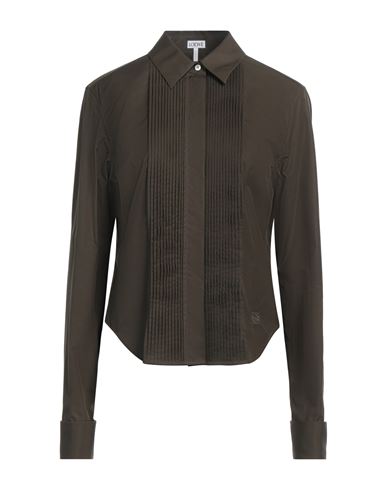 LOEWE LOEWE WOMAN SHIRT MILITARY GREEN SIZE 6 COTTON 