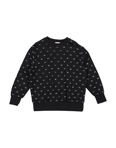 Elisabetta Franchi Babies'  La Mia Bambina Toddler Girl Sweatshirt Black Size 6 Cotton, Elastane